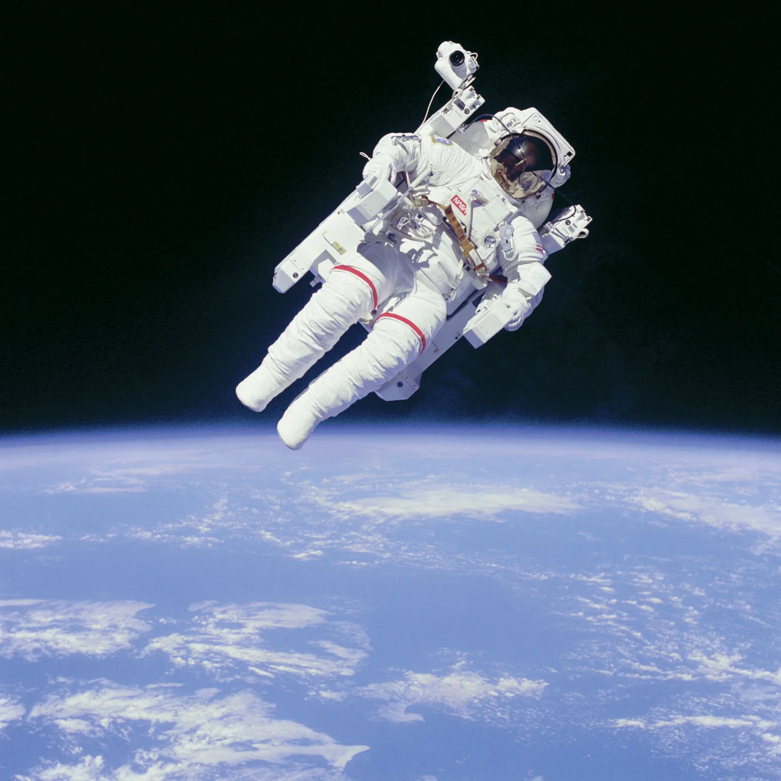 Astronaut floating untethered in space representing feelings of anxiety and vulnerability